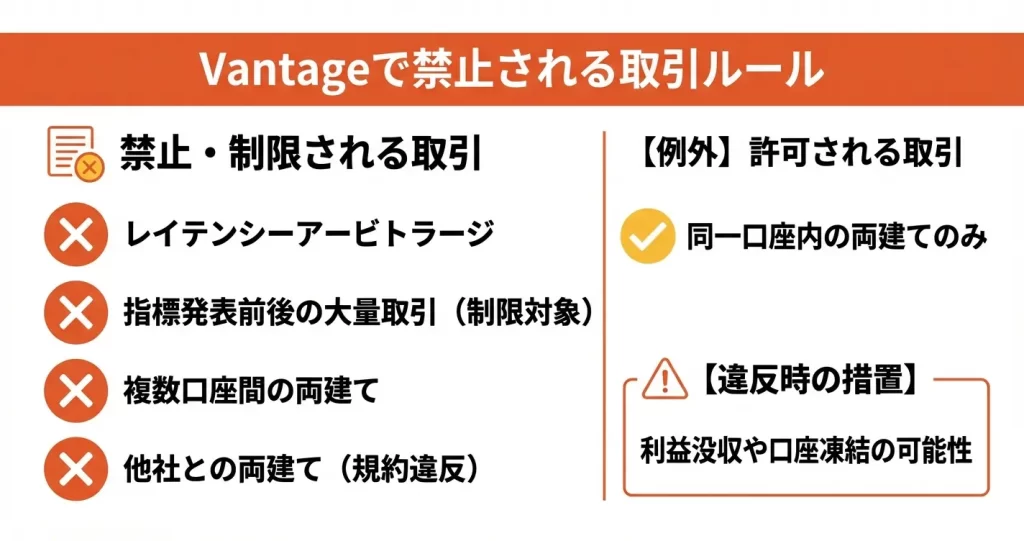 Vantageのレバレッジに関する禁止事項