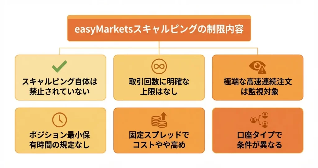 easyMarketsのスキャルピング取引における制限事項