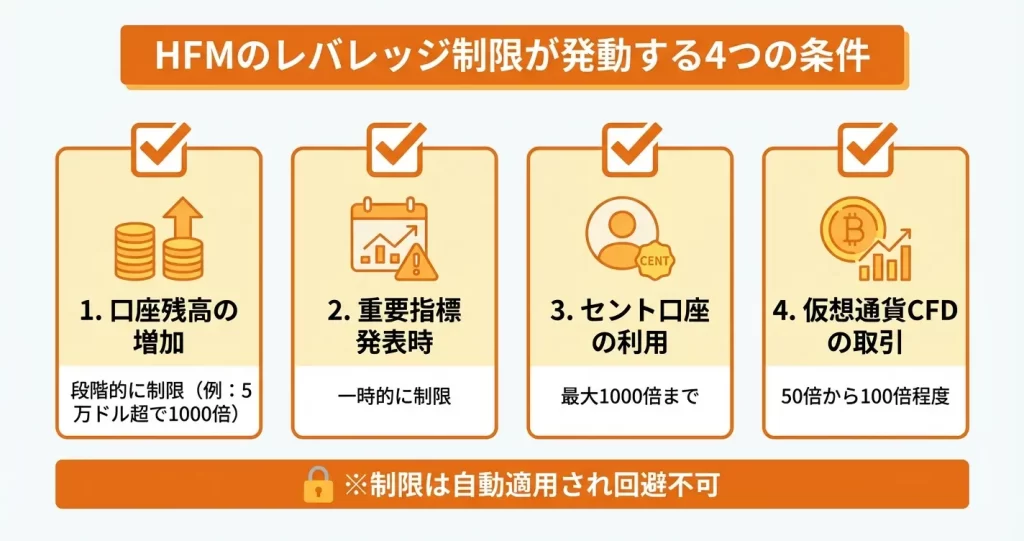 HFMのレバレッジ制限が発動する条件