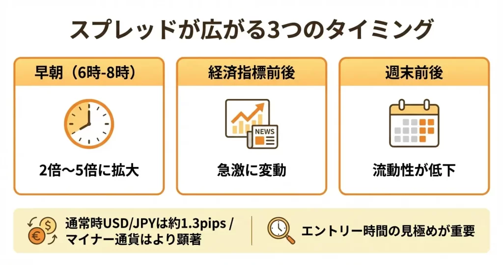 TitanFXのスプレッドが広がるタイミングと注意点