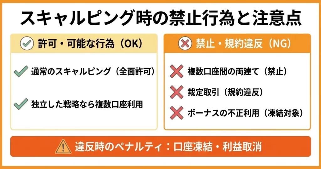 MiltonMarketsでスキャルピングをする際の禁止事項と注意点