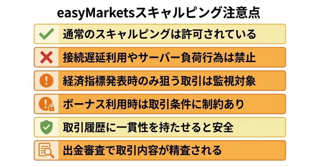 easyMarketsのスキャルピング取引で注意すべきポイント