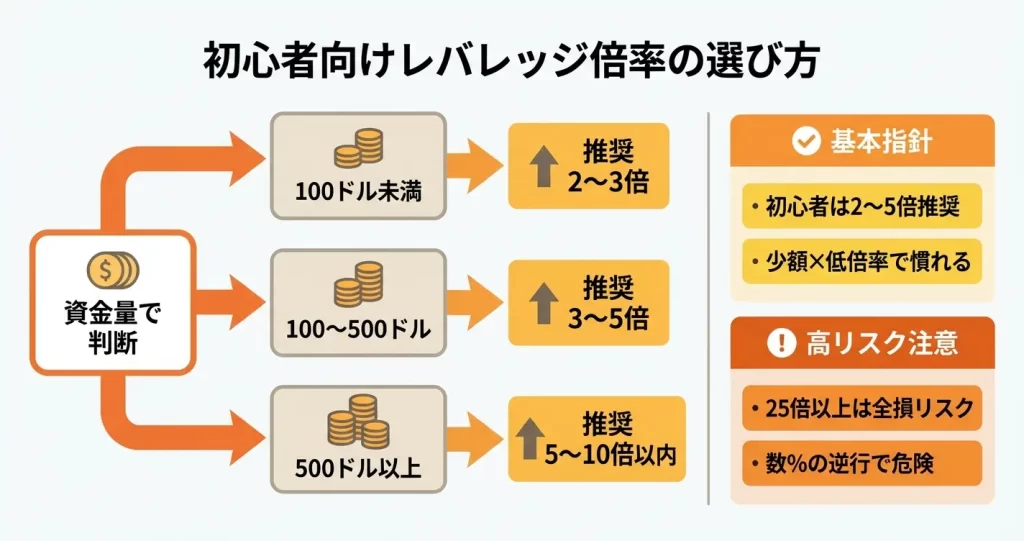 初心者におすすめのレバレッジ倍率と選び方の基準
