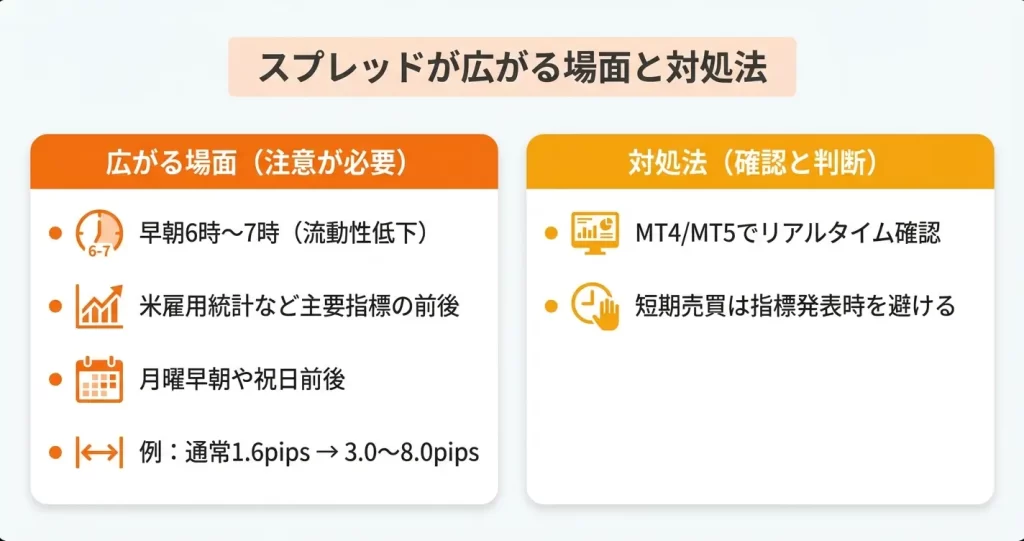 HFMのスプレッドが広がるタイミングと注意点