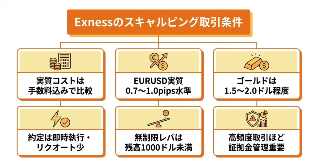 Exnessのスキャルピング向け取引条件の実態