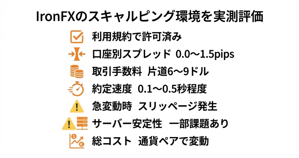 IronFXのスキャルピング適性を実測データで評価