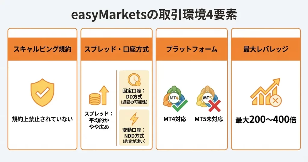 easyMarketsでスキャルピングをする際の取引環境