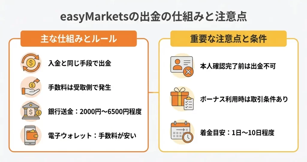 easyMarketsの出金に関する実態
