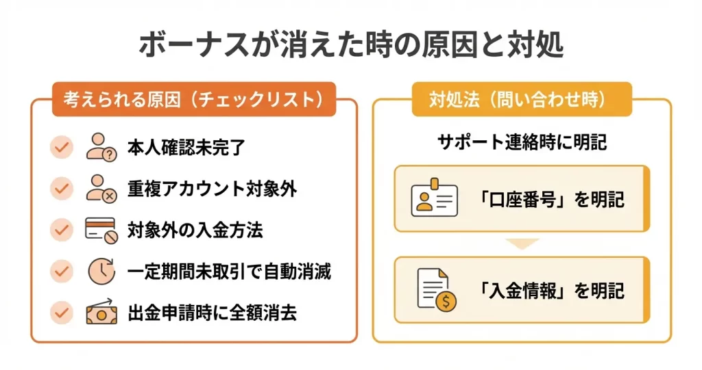 iFOREXボーナスが反映されない・消失した時の原因と対処法
