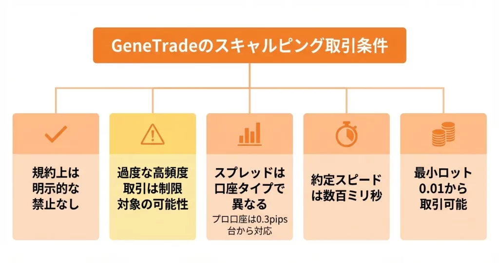 GeneTradeでスキャルピングを行う際の取引条件