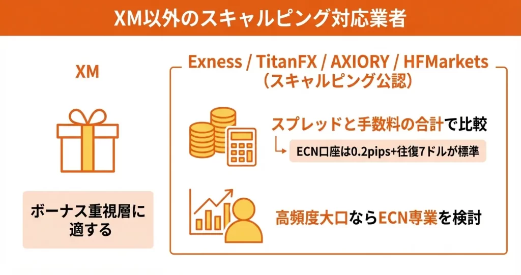 XM以外でスキャルピング可能な海外FX業者