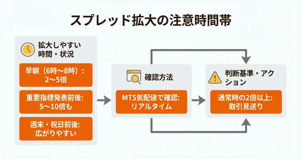 FXGTのスプレッドが広がる時間帯とリアルタイム確認方法
