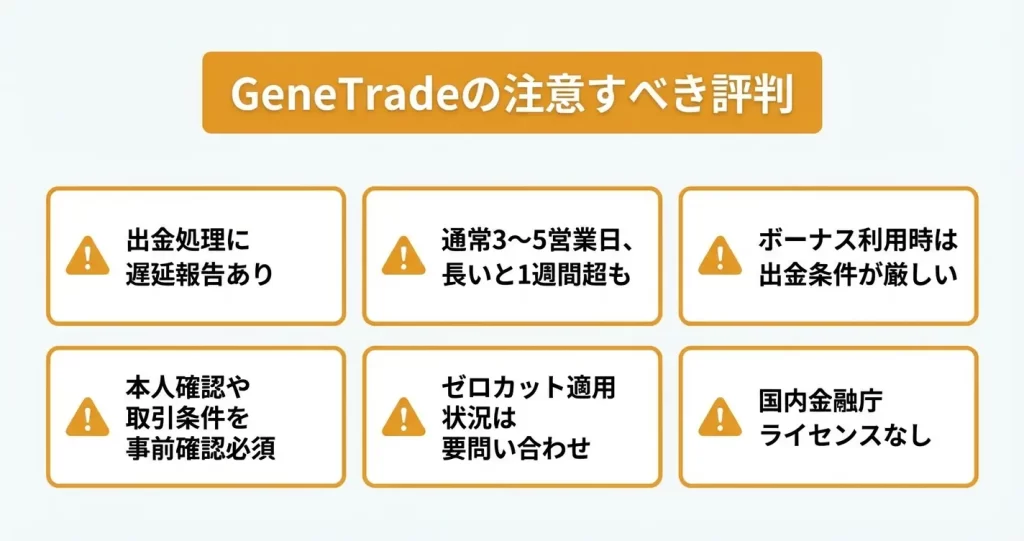 GeneTradeの悪い評判・注意すべき口コミ