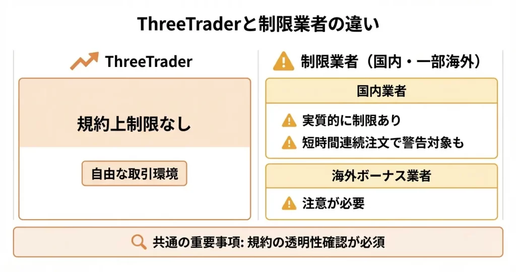 スキャルピングが禁止されている業者との比較