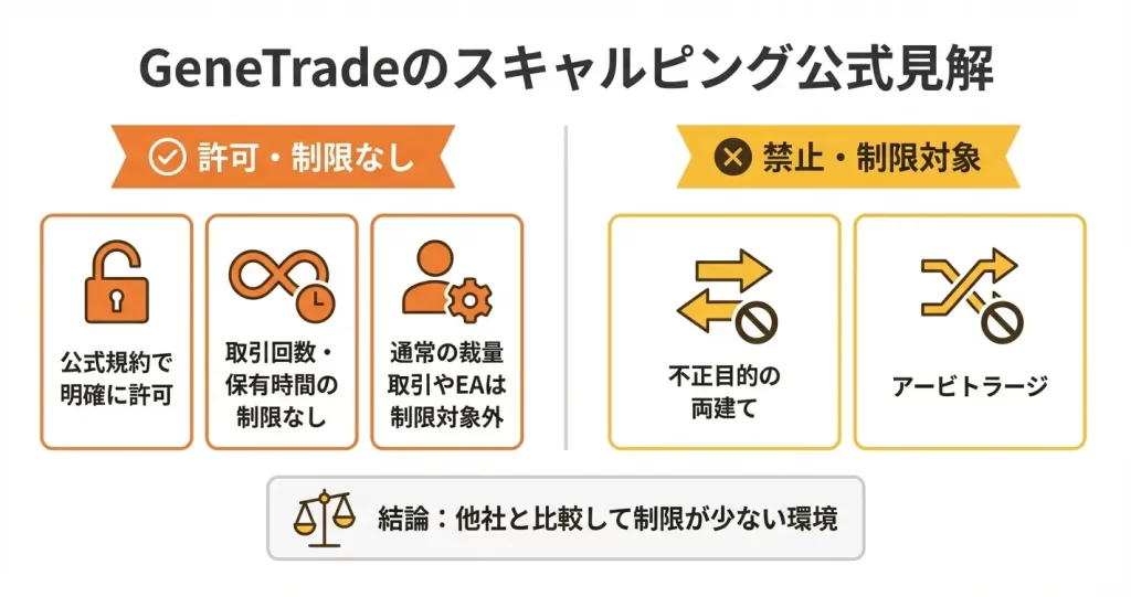 GeneTradeはスキャルピング取引を認めているか【公式見解】