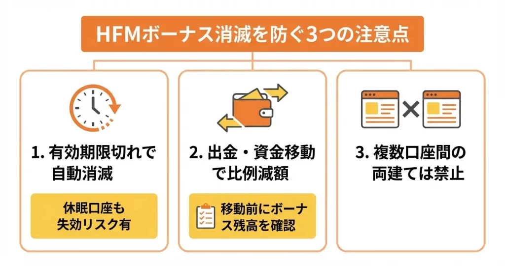 HFMボーナスが消滅・没収される条件と注意点