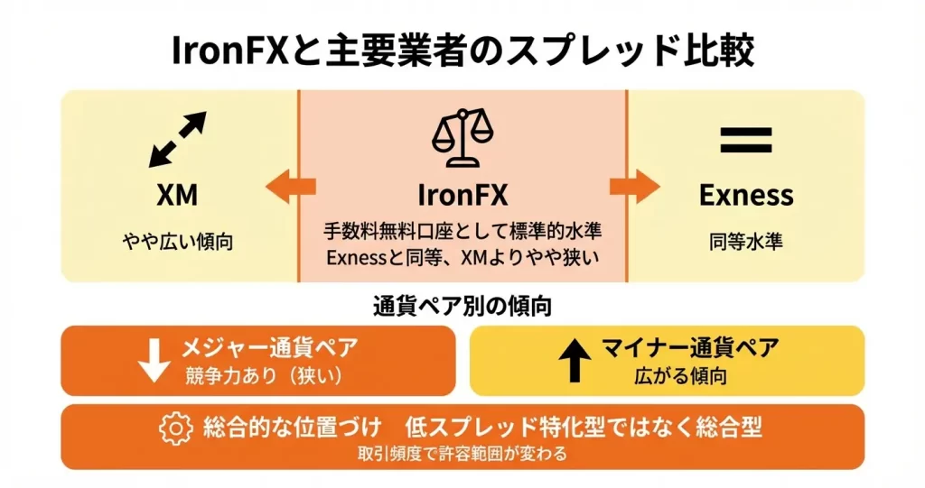 IronFXのスプレッドを他社と比較