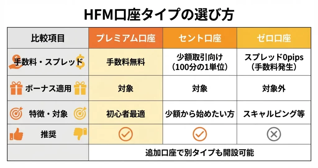 口座タイプの選び方と特徴比較