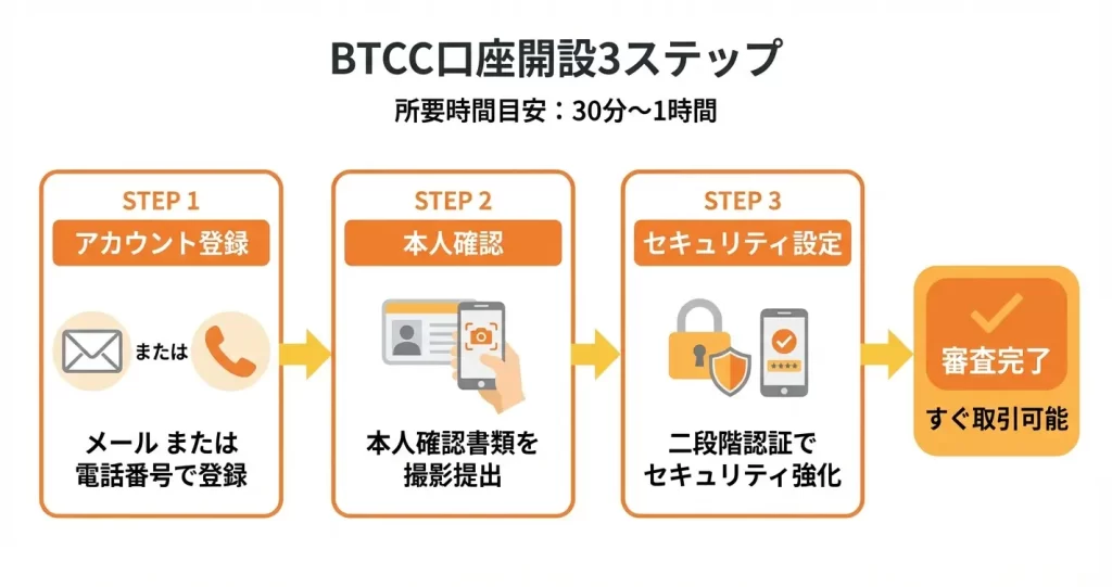 【図解】BTCC口座開設の手順｜スマホ・PC別に解説