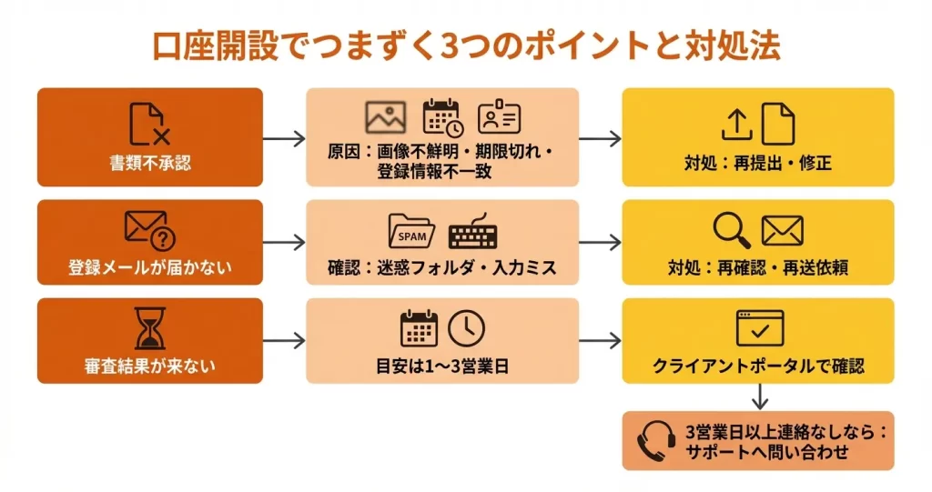 口座開設でよくあるエラーと対処法