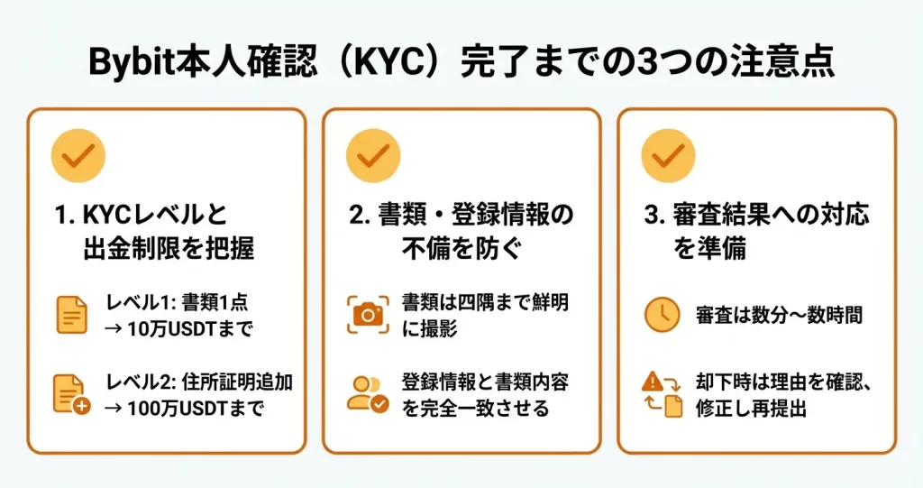 Bybitの本人確認(KYC)で注意すべきポイント