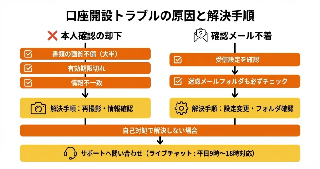 口座開設できない・承認されない時の対処法