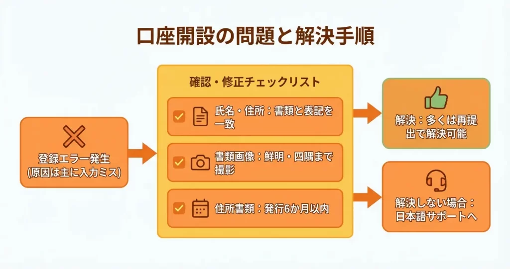 XMTrading口座開設ができない・承認されない場合の原因と対処法